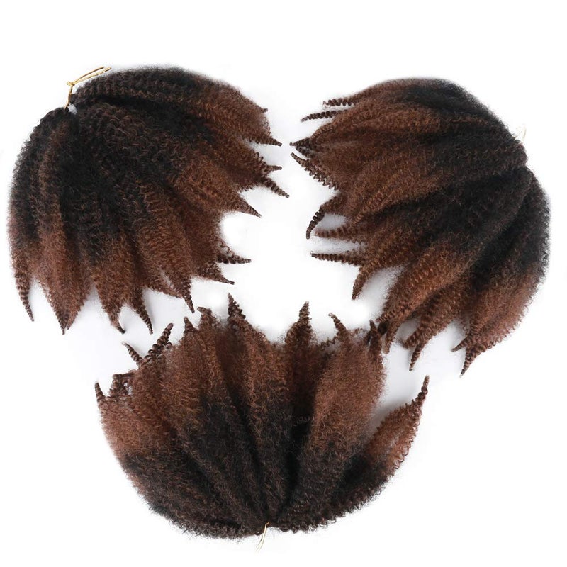 VIOLET شعر مارلي قصير مجعد بطول 8 بوصات - 3 عبوات من شعر مارلي المجعد للشعر الأفرو لتسريحات الضفائر المجعدة الاصطناعية (3 عبوات - T/30#) - Image 3